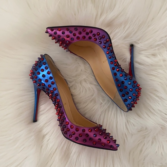 Christian Louboutin Shoes - LOUBOUTIN SO KATE MULTICOLOR SPIKED LEATHER HEELS